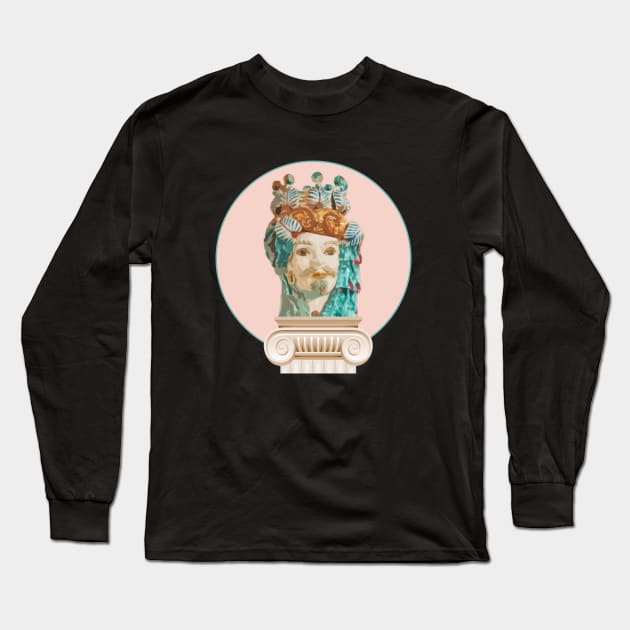 white lotus statue Long Sleeve T-Shirt by Popish Culture